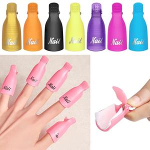 10Pcs 매니큐어 네일 클립 젤 폴란드어 리무버 족집게 클리너 팁 손톱 담그기 랩 캡 플라스틱 Easy-off 클립 손가락 도구