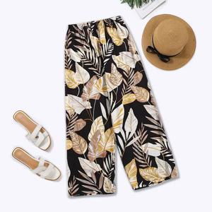 여성 캐주얼 루즈 와이드 레그 아늑한 바지 스웨트 팬츠 여름 해변 바지 하이 스트레치 신축성 허리 밴드