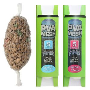 수용성 PVA 메쉬 가방 5M 리필 잉어 피더 낚시 미끼 리필 리그 후크 미끼 랩 가방 25mm 37mm 낚시 액세서리