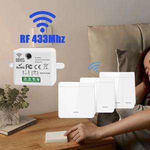 Led 램프 AC 85-240V 10A DIY 모듈에 대 한 1/2/3 갱 RF 433MHz 원격 제어 릴레이 수신기와 무선 스마트 라이트 스위치