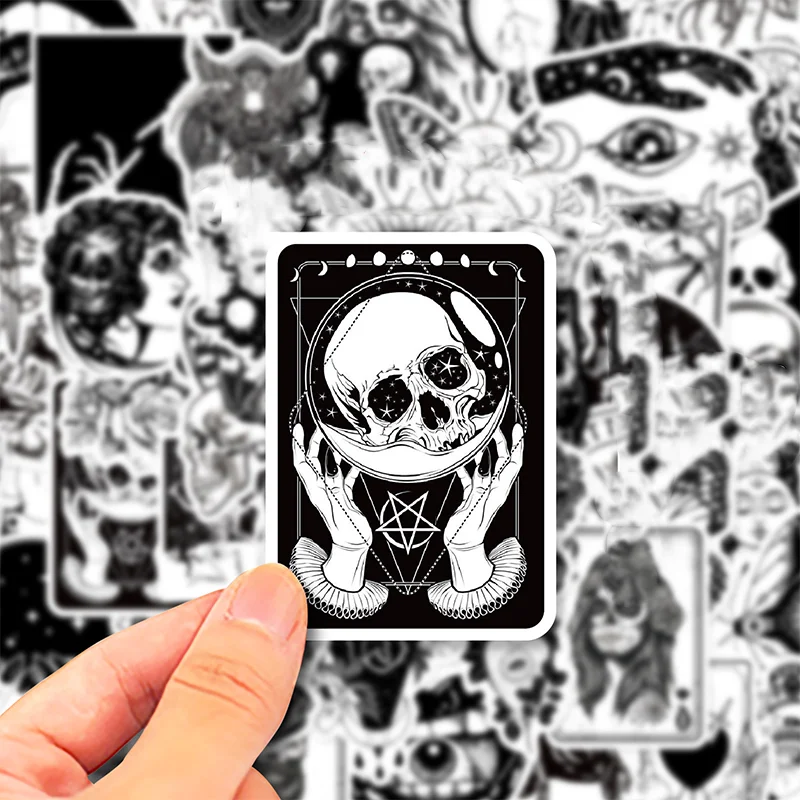 고딕 스티커, 방수 및 색상 방지 스티커, 노트북, 물병, 전화 케이스, 매우 개별적, 50 개