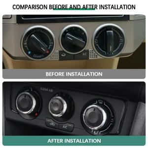 폭스 바겐 폭스 바겐 폴로 2004-2013 MK4 MK5 9N 9N3 6R 자동차 에어컨 손잡이 열 제어 스위치 버튼 액세서리에 대 한 3Pcs AC 손잡이