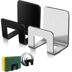 스테인레스 스틸 싱크 트레이 드레이너 랙 주방 싱크 스폰지 홀더 자기 접착 후크 스토리지 홀더 주방 와이어 걸레 주최자