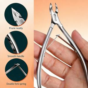 전문가용 큐티클 가위 - 데드 라이트 베이지 및 오래된 손톱용, 정밀한 매니큐어 및 발 관리 도구, 휴대용 디자인