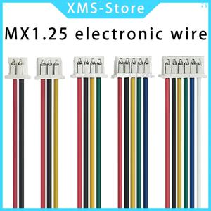 10PCS JST MX1.25 MX 1.25mm 와이어 케이블 커넥터 2/3/4/5/6/7/8/9/10/12 핀 1.25MM 피치 플러그 10CM/20cm/30CM 와이어 길이 28AWG