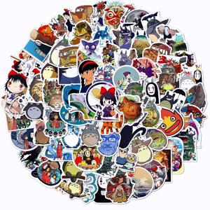 100pcs하야오 미야자키 애니메이션 만화 스티커 치히로/친칠라/얼굴없는 남자/마녀/유령 공주/장식 스티커 방수