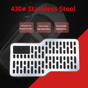 자동 발 받침 페달 플레이트 바닥 카펫 매트 트럭 Suv 용 미끄럼 방지 스테인레스 힐 패드 블랙 베이지 브라운 자동차 액세서리