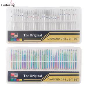 30PCS 다이아몬드 네일 드릴 비트 세트 로타리 전기 네일 드릴 머신 밀링 커터 매니큐어 페디큐어 연마 강력한 네일 파일