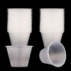 100개 신제품 30ml 눈금이 있는 플라스틱 혼합 컵 범용 측정 페인트 트레이 에어브러시 페인팅 DIY 아트 공예 모델 취미 도구