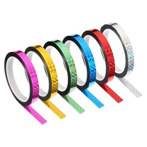 1Pcs 5/8/12mmx50m 프리즘 테이프 홀로그램 금속 반사 접착 마스킹 테이프 악센트 벽 장식 미술 공예 자세히