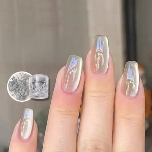 자석 파우더, 도자기처럼 하얀색, 9D 효과 - 어떤 색상과도 어울리는 우아한 네일 아트 장식입니다.