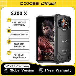 월드 프리미어 DOOGEE S200 X 5G 견고한 휴대폰 12+512GB 스마트폰 6.72인치 FHD+120Hz IPS 화면 크기 7050 10100mAh 배터리 33W