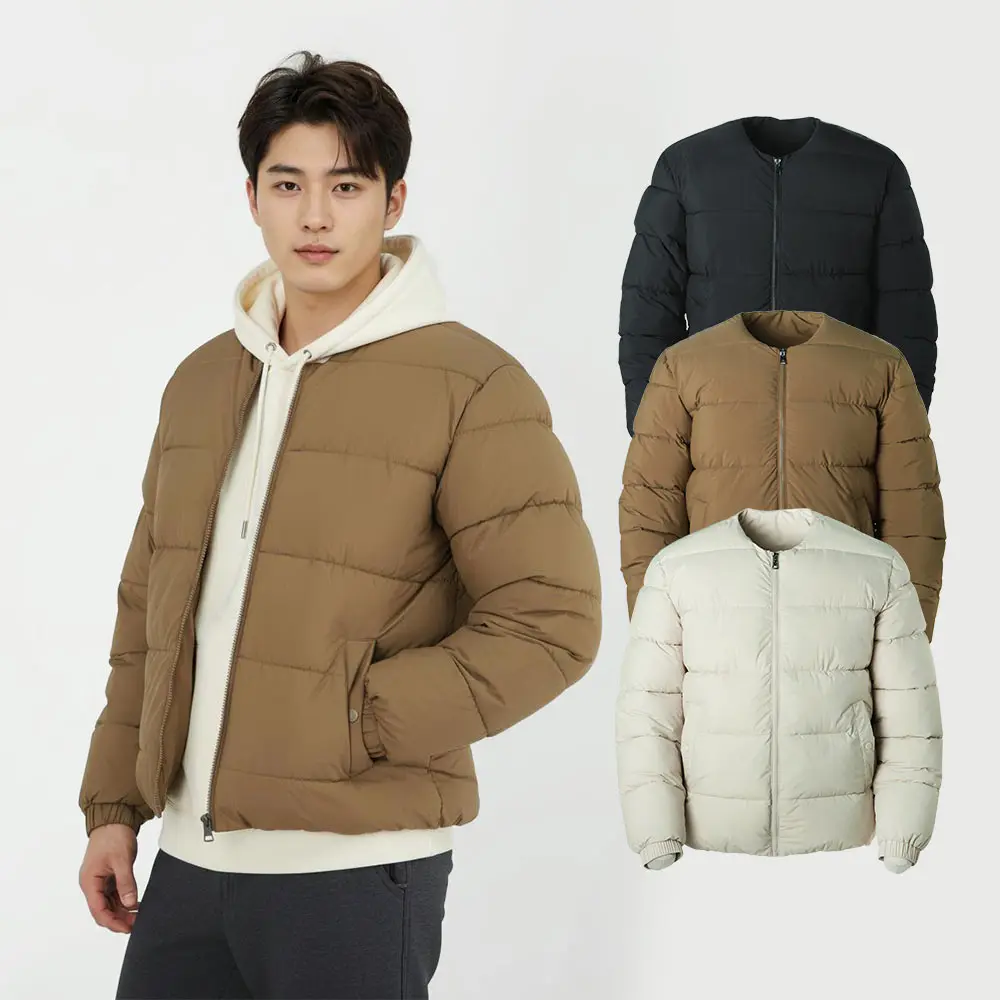 모렉스 남성 라운드넥 패딩 잠바 작업복 등산 자켓 아웃도어 노카라 338