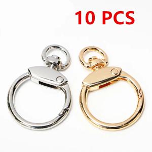 10pcs 회전 랍스터 스프링 개방형 O 링 가죽 가방 벨트 스트랩 버클 결과 펜던트 열쇠 고리 체인 스냅 걸쇠 트리거