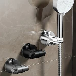 1PC 조정 가능한 샤워 헤드 홀더 드릴링없이 범용 샤워 헤드 지원 흡입 컵 이동식 및 재사용 가능한 샤워베이스