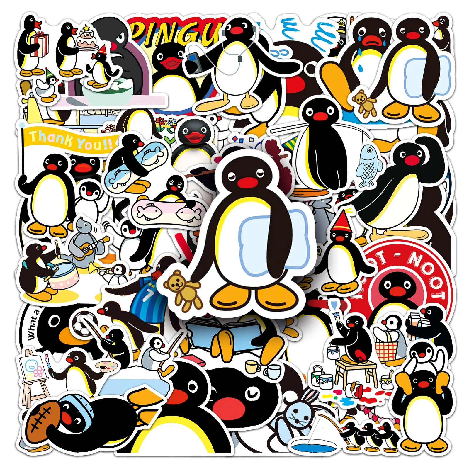 50Pcs 귀여운 Pingu 스티커 Pingu DIY 스티커 Scrapbooking 전화 수하물 스케이트 보드 방수 데칼
