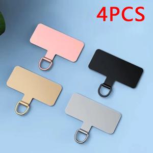 1/3/4pcs 범용 금속 전화 매는 밧줄 가스켓 패치 내구성 울트라 얇은 휴대 전화 슬링 로프 카드 클립 스트랩 교수형 코드 탭