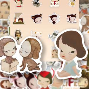 50Pcs 일본 디자이너 Yoshitomo Nara 스티커 데칼 전화 노트북 가방 노트북 스케이트 보드 방수 스티커