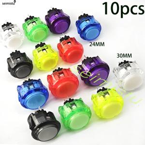 10pcs 클리어 푸시 버튼 24mm 30mm 내구성 멀티 케이드 비디오 게임 콘솔 복사 Sanwa Obsc Hitbox 컨트롤러 Tablero Arcade Pc Neo G