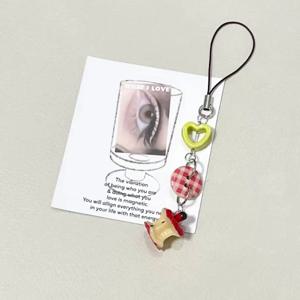 1pc 미니 전화 매력 펜던트 Kawaii 빨간 버튼 아이폰 13에 대 한 원래 디자인 액세서리 화웨이 가방 책 카메라 기능 귀여운 한국