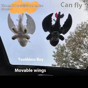 20/27/35CM 2025 새로운 패션 자동차 액세서리 플러시 장난감 이동식 버클 리틀 드래곤 날개는 소년 선물을 이동할 수 있습니다 충전되지 않음