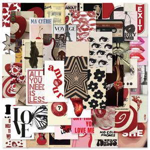 50Pcs 레트로 Y2K 여자 스티커 다운타운 Y2K DIY 스티커 Scrapbooking 전화 수하물 스케이트 보드 방수 전사 술