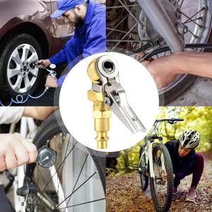 2개입 밀폐형 볼 타이어 척 1/4인치 FNPT 내구성 금속 클립 잠금식 에어 척 250PSI 최대 에어 컴프레서 부속품