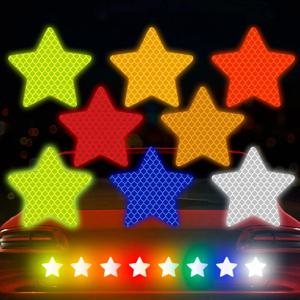 10 개/대 자동차 범퍼 반사 안전 스트립 스티커 자동차 스타 반사 스티커 반사 경고 안전 테이프