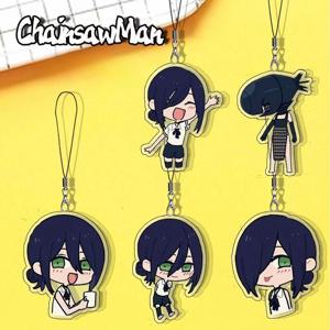 Reze 휴대 전화 매는 밧줄 전기 톱 남자 Kawaii 스트랩 아크릴 펜던트 귀여운 교수형 밧줄 전화 케이스 장식 액세서리 친구 선물