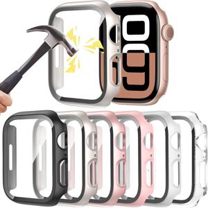 유리 + 커버 Apple Watch 케이스 46mm 42-44mm 40mm 45mm 41mm 범퍼 화면 보호기 iwatch 시리즈 10 9 8 7 6 5 4 SE 액세서리
