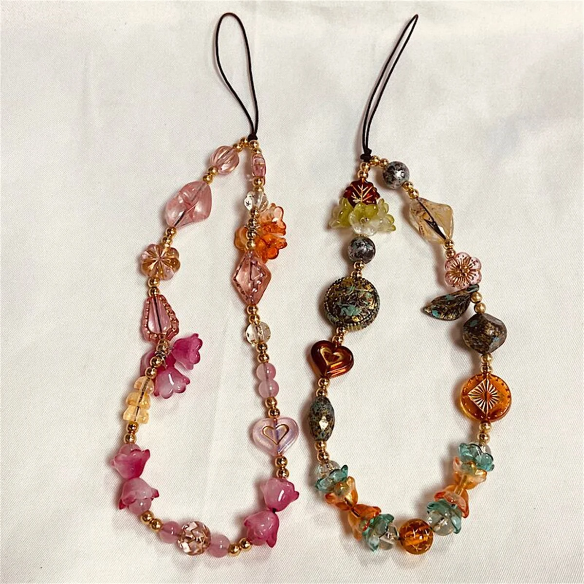 1개 빈티지 스타일 비즈 팔찌 XYun 손목 스트랩 폰 케이스 키체인 가방 펜던트