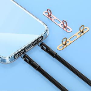 금속 전화 교수형 테더 탭 업그레이드 된 더블 버클 구멍 반지 휴대 전화 매는 밧줄 패치 스트랩 교체 부품 아이폰 케이스