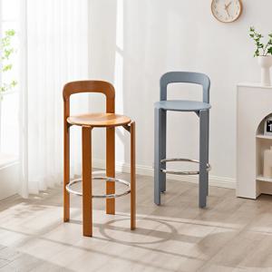 현대적인 간단한 홈 바 의자 인터넷 연예인 중세 높은 의자, 북유럽 가벼운 럭셔리 카페 바 단단한 나무 바 의자