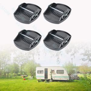 4PCS-일반 RV 트레일러 잭 패드 쉬운 설치 레벨러 휠 풋 레그 지지대 범용 휠 풋 레그 지지대 어댑터