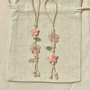 귀여운 별꽃 폰 참 스트랩 카와이 세라믹 비즈 폰 끈 파스텔 색상 소녀 가방 카메라 펜던트 분실 방지 스트랩