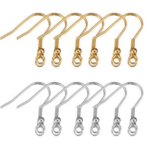 스테인레스 스틸 귀걸이 후크 걸쇠 이어 와이어 파인딩, DIY 귀걸이 커넥터, 쥬얼리 재료 부품 액세서리, 50 개/로트