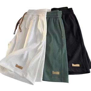 아이스 실크 시원한 느낌 남성 반바지 여름 얇은 빠른 건조 루즈 캐주얼 스포츠 오부 바지 통기성 편안한 젊은 감각