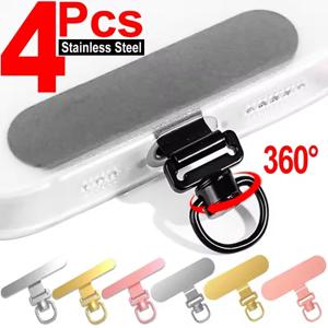 폰 테더 탭 360 °   회전식 초박형 범용 스테인레스 스틸 전화 끈 클립 금속 패치 분실 방지 스트랩 고정 가스켓