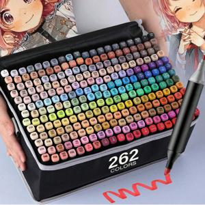 24/36/48/60/80/120/168/262 색상 알코올 드로잉 마커 일러스트레이션 학교 공급을위한 듀얼 팁 영구 아트 스케치 마커