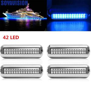 27/42 LED 보트용 수중 조명 LED 보트 러닝 라이트 해양 항법 조명 방수 요트 캐빈 데크 램프 블루 화이트