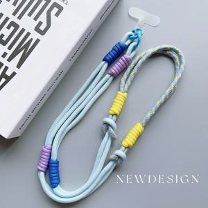 트렌디한 1개입 한국 스타일 폰 스트랩 - 조절 가능한 크로스바디/숄더 + 키체인, 긴 끈 + 패치 도난 방지/손탈 방지