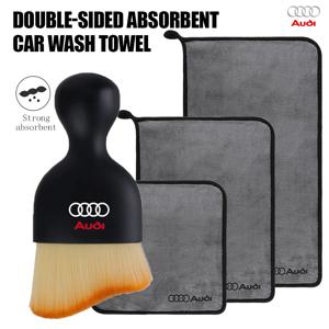 자동차 마이크로파이버 클리닝 타월 물티슈 건조 천 클리닝 도구 자동차 내부 청소 브러쉬 (아우디 S라인 콰트로 RS S TT A1 A2 A3 용)