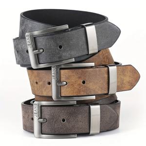 새로운 남성의 고품질 PU 가죽 벨트 금속 핀 버클 벨트 레저 비즈니스 허리띠 세련된 남성 액세서리 디자이너 벨트