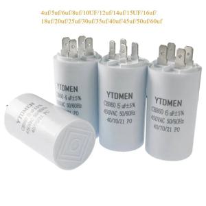 AC 450V CBB60 듀얼 인서트 모터 시동 커패시터 4핀 4UF-60UF 공기 압축기 워터 펌프 용 교체 모터 실행 커패시터