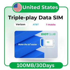 EIOTCLUB 미국 SIM 카드, 버라이즌, AT&T 및 티모바일 지원, 고속, 보안 카메라 라우터 와이파이 핫스팟용 데이터 SIM