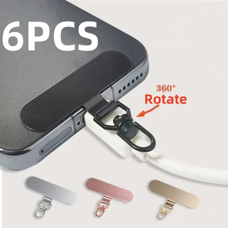 360 °   회전식 폰 가스켓 랜야드 스테인리스 스틸 테더 탭 초박형 폰 케이스 클립 백 스티커 연결 걸이