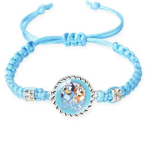 블루이 참 팔찌 여성용 선물 블루이 가족 달콤한 스타일 심플 핸드메이드 팔찌 조절 가능한 팔찌 무대 액세서리