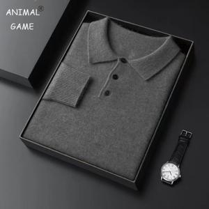 가을 남성 니트 풀오버 스웨터 라펠 슬림핏 버튼 풀오버 헤비웨이트 폴로 스웨터 야외 겨울 따뜻한 솔리드 스트리트웨어