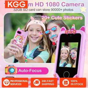 어린이 스마트폰 듀얼 카메라 음악 플레이어 베이비폰 32G 메모리 교육용 장난감 게임 학습용 3-12세 생일 선물