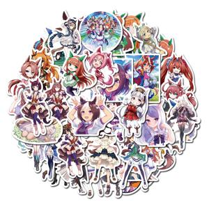 예쁜 더비 스티커, 이차 요소 소녀 애니메이션 스티커, 노트북, 키보드, 배낭, 스케이트보드, 수하물, 50 개